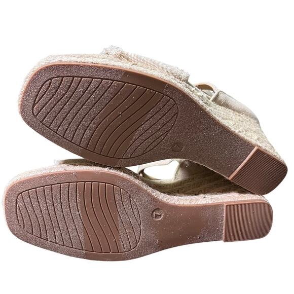 Lauren Blakwell Lizzie Wedge Sandal Frayed Canvas Espadrille Strappy Womans US 7 - Picture 8 of 10